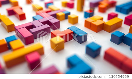 由彩色立方體製成的三維背景 130554969