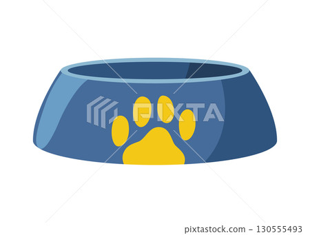 Dog accessories shop icons. Dog plate. Petshop supermarket. Pet accessory. Vector illustration in flat style clip art 130555493