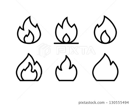 Fire icons set Fire icons set 130555494