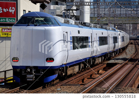 271 series Kansai Airport Express Haruka No. 8 running on the Umeda freight line 130555818