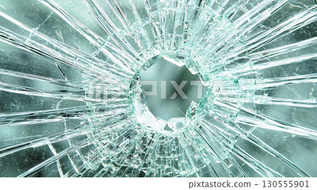 Broken glass close-up 130555901