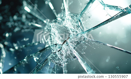 Abstract background of scattered broken glass shards 130555907