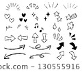 Hand-drawn various ornaments vector illustration set (monochrome line drawing) 130555916