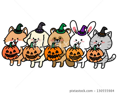 Halloween is fun! Shiba Inu, Poodle, Raccoon Dog, Rabbit, Cat Halloween is fun! Shiba Inu, Poodle, Raccoon Dog, Rabbit, Cat 130555984