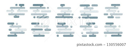 Set of abstract Japanese clouds in stippled style. Modern halftone dot texture, minimalist shapes inspired by Asian art and traditional patterns Set of abstract Japanese clouds in stippled style. Modern halftone dot texture, minimalist shapes inspired by Asian art and traditional patterns 130556007