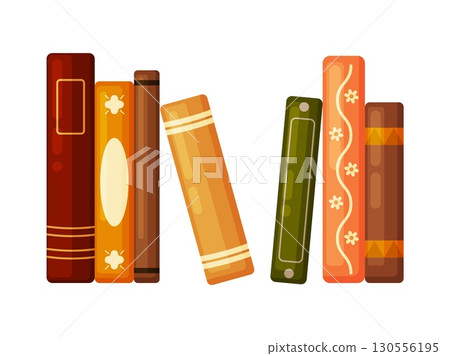 Autumn Bookshelf Flat Design Illustration 130556195