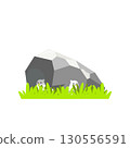 Long Stone with Two Birds Vector Illustration 130556591