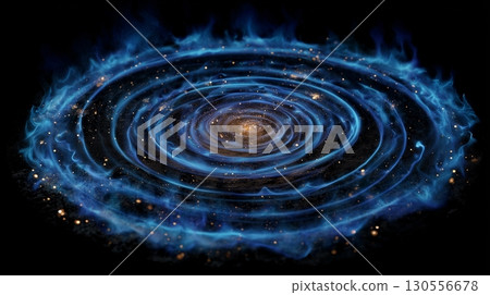 Swirling blue flames, black background Swirling blue flames, black background 130556678