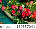 Red Roses and Vegetables on Boat 130557041