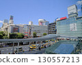 Yokohama Station, rotary in front of the west exit and streetscape, Yokohama City, Kanagawa Prefecture 130557213