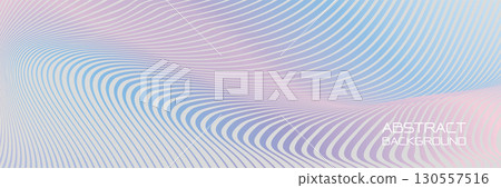 Modern abstract dynamic curved lines. Blue, White, Pink wavy lines. Swirl and twirl pattern. Trendy psychedelic retro style backdrop 130557516
