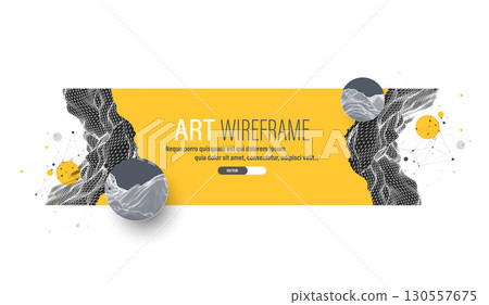 Abstract wireframe art with digital mesh and geometric design. Modern science or technology background. Vector Abstract wireframe art with digital mesh and geometric design. Modern science or technology background. Vector 130557675