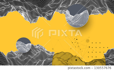 Abstract wireframe art with digital mesh and geometric design. Modern science or technology background. Vector Abstract wireframe art with digital mesh and geometric design. Modern science or technology background. Vector 130557676