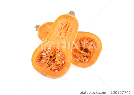 butternut squash isolated on white background. 130557745