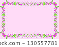 背景資料（粉紅色背景上的常春藤和花框） 130557781