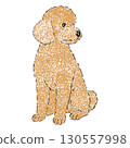 玩具貴賓犬坐著的插圖 130557998