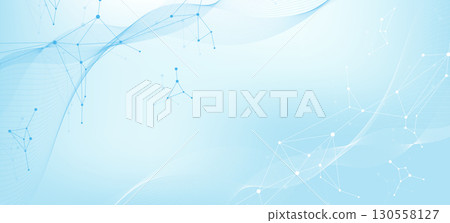 Global network connection website header or banner design. Abstract background with connecting dots and lines. Global business. Social network communication. Internet technology. Vector illustration 130558127