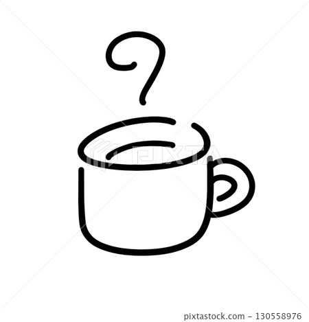 Simple hand-drawn coffee illustration material 130558976