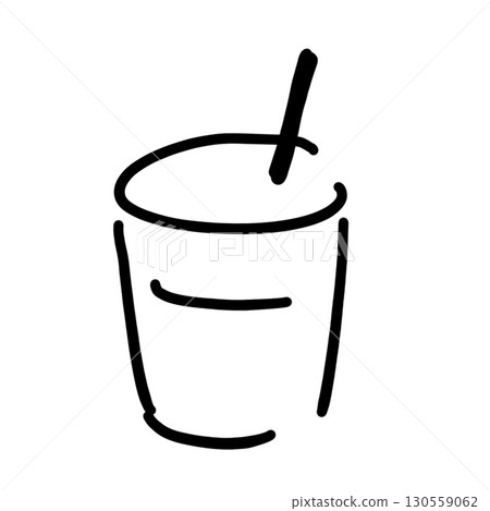 Simple hand-drawn coffee illustration material 130559062