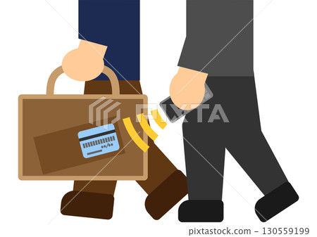 Image of contactless card skimming 130559199