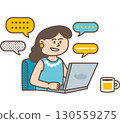 Illustration of a working woman 130559275