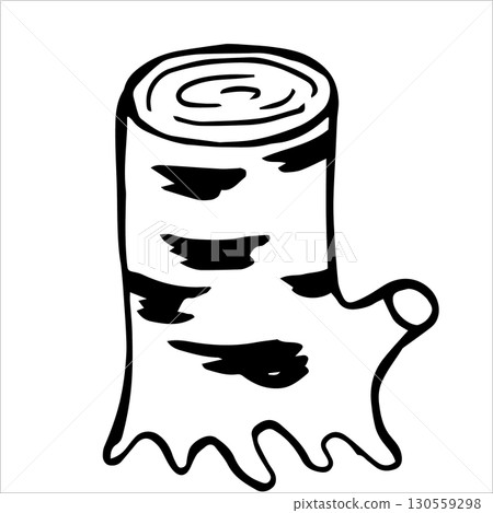 tree stump in simple doodle style. vector illustration tree stump in simple doodle style. vector illustration 130559298