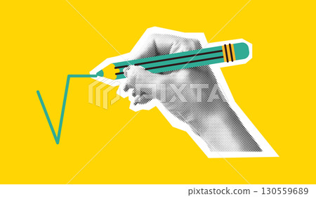 Creative Pop Art Style Hand Drawing with Pencil 130559689