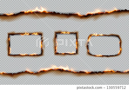Realistic Burnt Paper Edges with Flames Realistic Burnt Paper Edges with Flames 130559712
