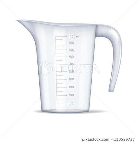 Transparent Measuring Cup with Scale Markings 130559735