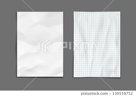 Blank and Grid Paper on Gray Background Blank and Grid Paper on Gray Background 130559752
