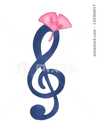 Treble clef with maple 130560057
