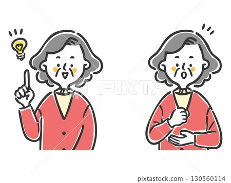 理解的高級女性,上半身,向量圖 理解的高級女性,上半身,向量圖 130560114