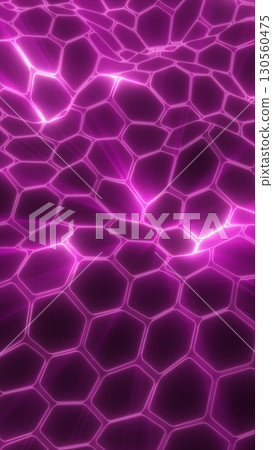 Abstract pink glowing honeycomb pattern with soft luminous edges 130560475