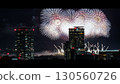 城市夜景與大型煙火的結合 130560726