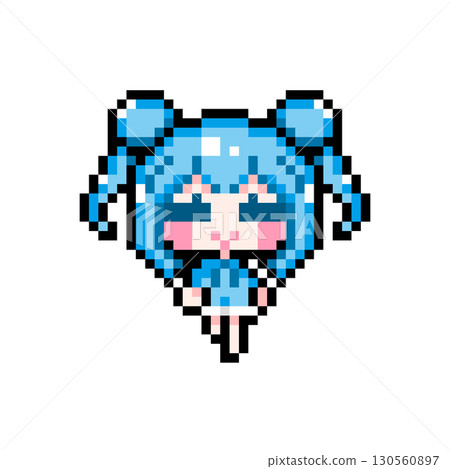 Pixel Art Character Walking Girl with Bun and Twin Tail (2) Pixel Art Character Walking Girl with Bun and Twin Tail (2) 130560897
