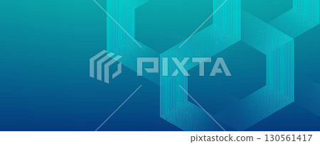 Digital hexagonal green abstract background. Digital futuristic technology concept with hexagons. Geometric stripe line art design for poster, brochure, cover, banner, website, header Digital hexagonal green abstract background. Digital futuristic technology concept with hexagons. Geometric stripe line art design for poster, brochure, cover, banner, website, header 130561417