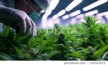 cannabis marijuana medicine plant farm indoor greenhouse plantation 130561625