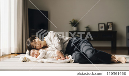 Wife putting baby to sleep 130561668