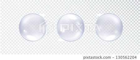 Transparent Soap Bubbles Floating on a Clear Background Transparent Soap Bubbles Floating on a Clear Background 130562204
