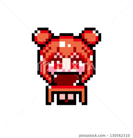 Pixel art character: A girl with twin buns using a computer (4) Pixel art character: A girl with twin buns using a computer (4) 130562310