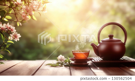 table tea appearance grain patterns surface closeup cup 130562504