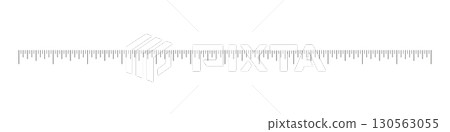 Measuring chart with 12 inches. Simple ruler scale. Sewing tool. Length measurement math, distance, height. Vector graphic illustration. Measuring chart with 12 inches. Simple ruler scale. Sewing tool. Length measurement math, distance, height. Vector graphic illustration. 130563055