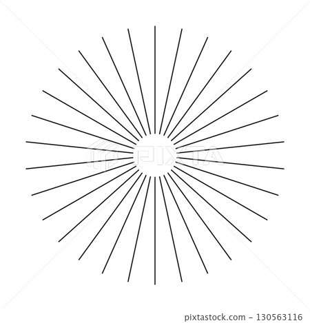 Radial circle lines. Abstract illusion geometric shape. Circular lines element. Symbol of sun star rays. Flat design icon. Spokes with radiating stripes. Vector graphic template. Radial circle lines. Abstract illusion geometric shape. Circular lines element. Symbol of sun star rays. Flat design icon. Spokes with radiating stripes. Vector graphic template. 130563116