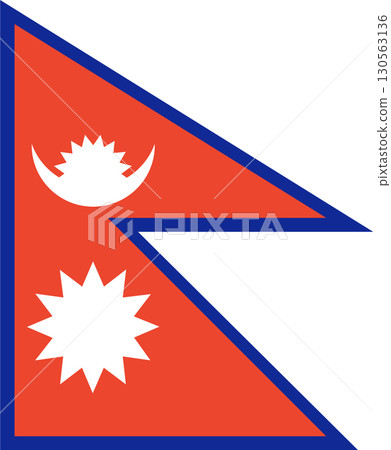 Nepal flag. Official colors and proportions. Federal Democratic Republic of Nepal flag. 130563136