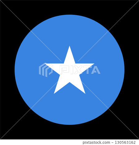 Somalia round flag vector. Official colors. Symbol of patriotism and freedom. Eps circle icon. Illustration. Somalia round flag vector. Official colors. Symbol of patriotism and freedom. Eps circle icon. Illustration. 130563162