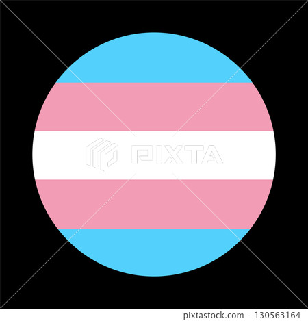 Transgender round flag. Circle Symbol movement lgbt. Element of sexual minorities, gays and lesbians. Eps illustration. Transgender round flag. Circle Symbol movement lgbt. Element of sexual minorities, gays and lesbians. Eps illustration. 130563164