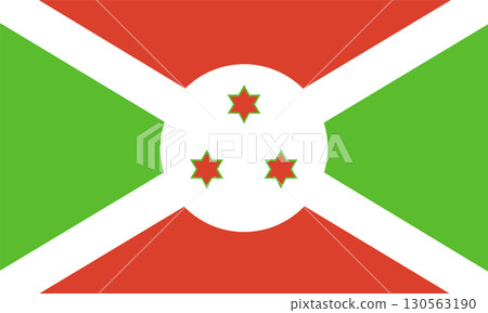 Burundi flag. Official colors and proportions. 130563190