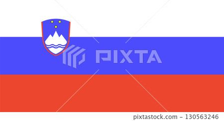 Slovenia flag. Official colors and proportions. 130563246