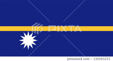 Nauru flag. Official colors and proportions. 130563251