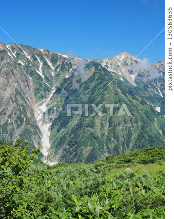 Nagano Prefecture, view from Happoike Pond during the summer mountain season, August 130563636